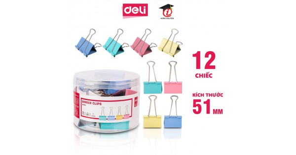 Kẹp bướm màu 51mm (8551A) (Deli)